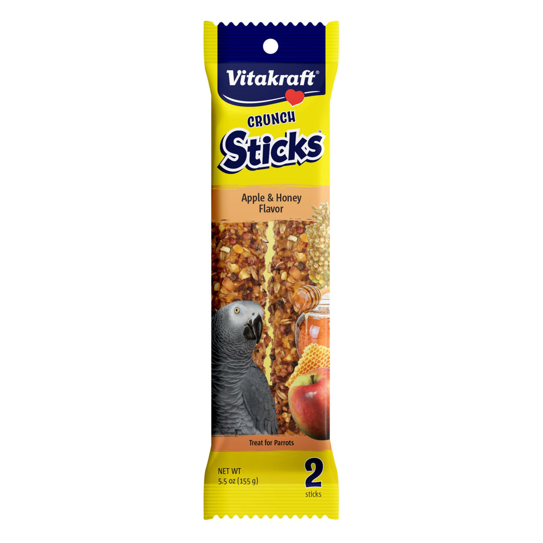 Vitakraft Crunch Sticks Parrot Treat Apple and Honey Flavor - 2 Sticks