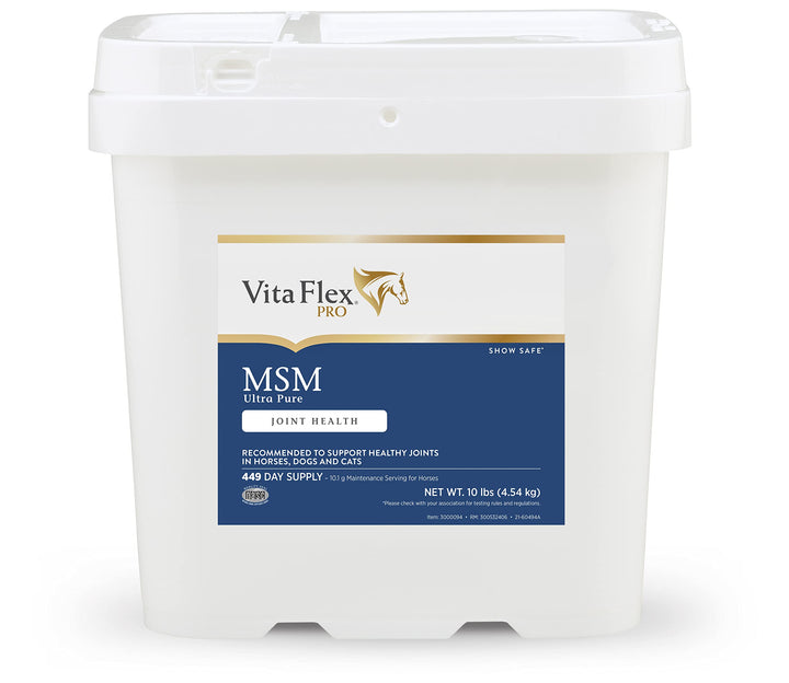Vita Flex Ultra Pure Joint Supplement for Dogs, Horses &amp; Cats, 10 Pounds – MSM Supplement, Equine MSM Powder for Healthy Joints, Collagen &amp; Mobility Support, Odorless White Powder