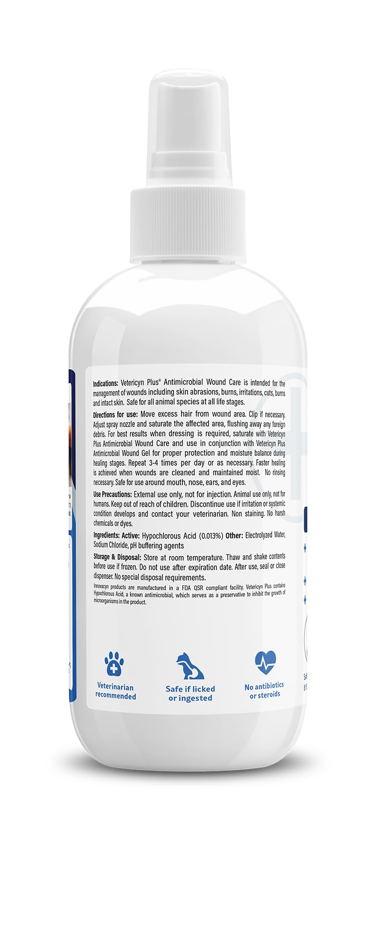 Vetericyn Plus Dog Wound Care Spray, Lick-Safe Wound &amp; Skin Care, 8 oz