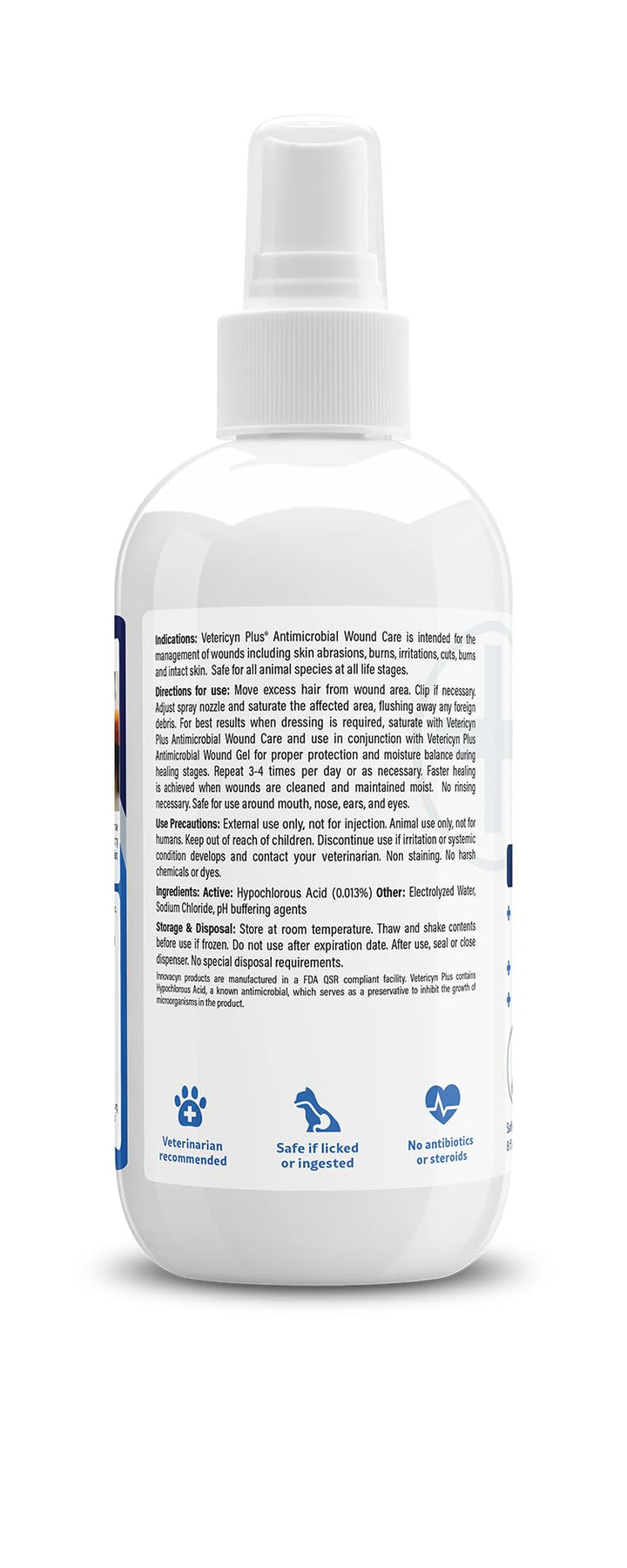 Vetericyn Plus Dog Wound Care Spray, Lick-Safe Wound &amp; Skin Care, 8 oz