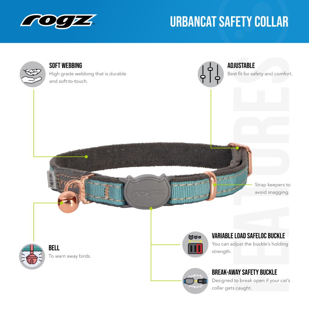 Rogz Urban Cat Safety Collar Small/Medium - Pink Blush