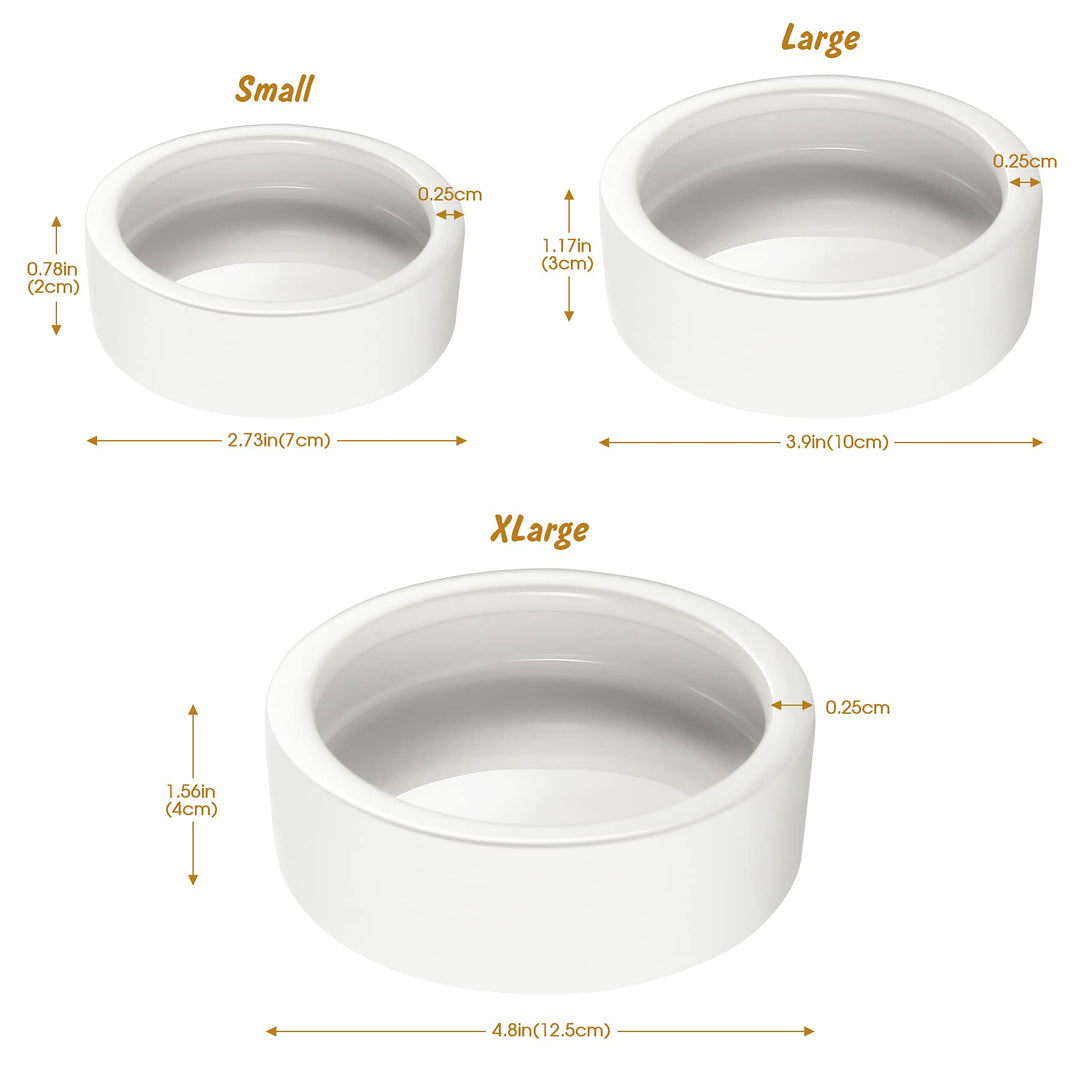Reptile Food Bowl Lizard Gecko Ceramic Pet Worm Dish Water Bowls XL(5in)