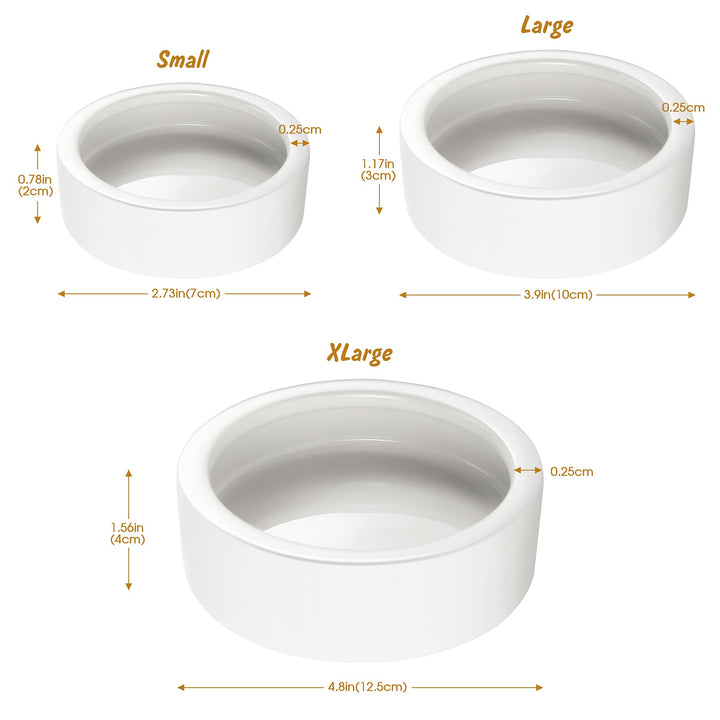 Reptile Food Bowl Lizard Gecko Ceramic Pet Worm Dish Water Bowls XL(5in)