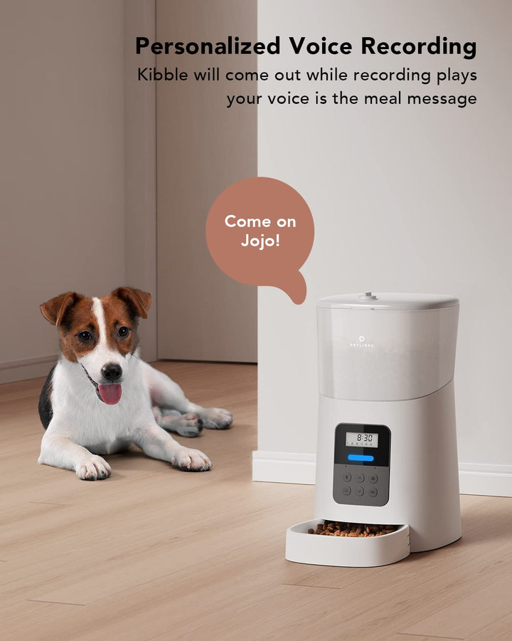 PETLIBRO Automatic Cat Feeder, 6L Auto Pet Cat Dry Food Dispenser with Clog-Free Design, Low Food LED Indication, 0-50 Portion Control for 1-6 Meals Daily, 10s Voice Recorder for Small &amp; Medium Pets