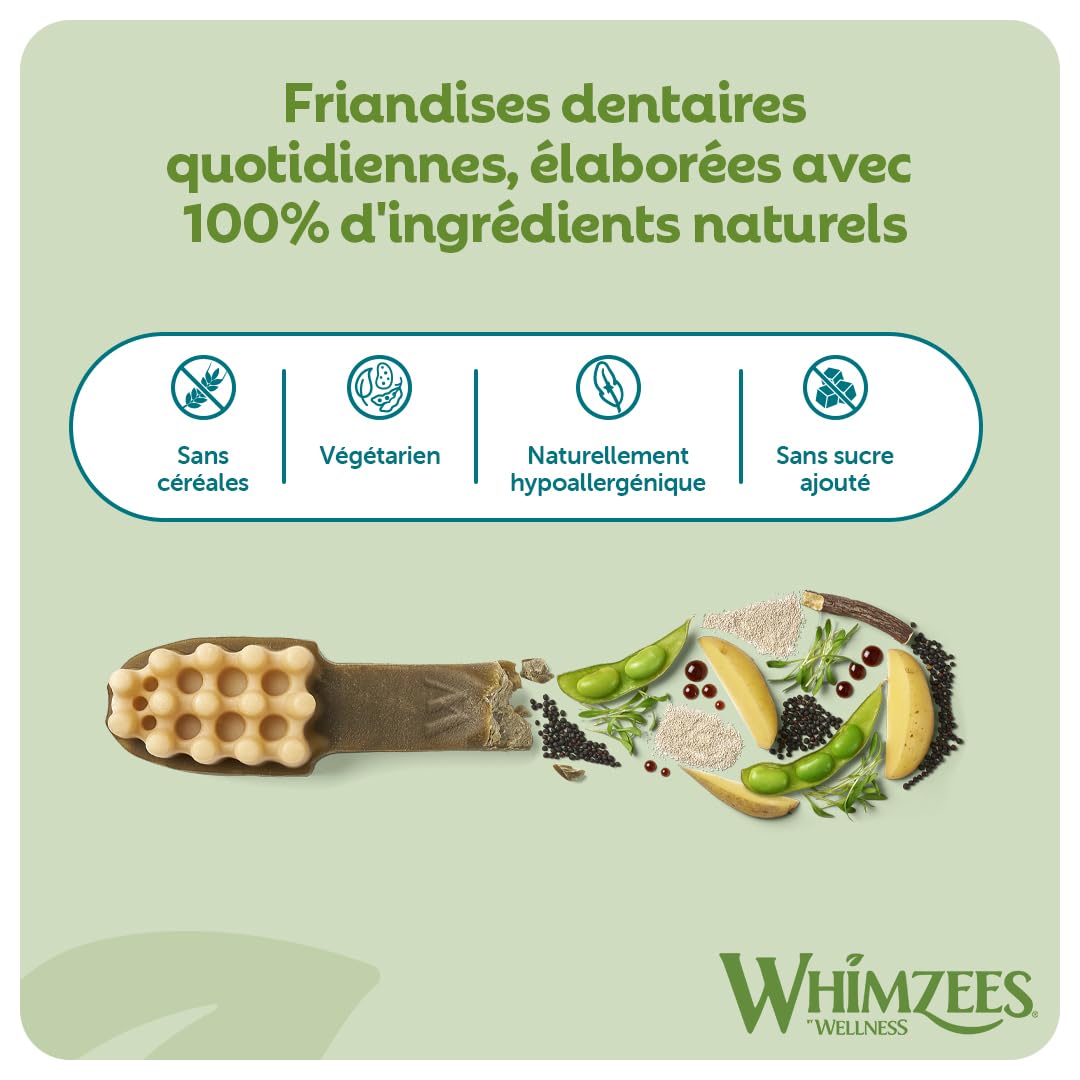 Whimzees Natural Dental Dog Chew Long lasting, Variety Box Mixed Shapes, Small, 56 Pieces
