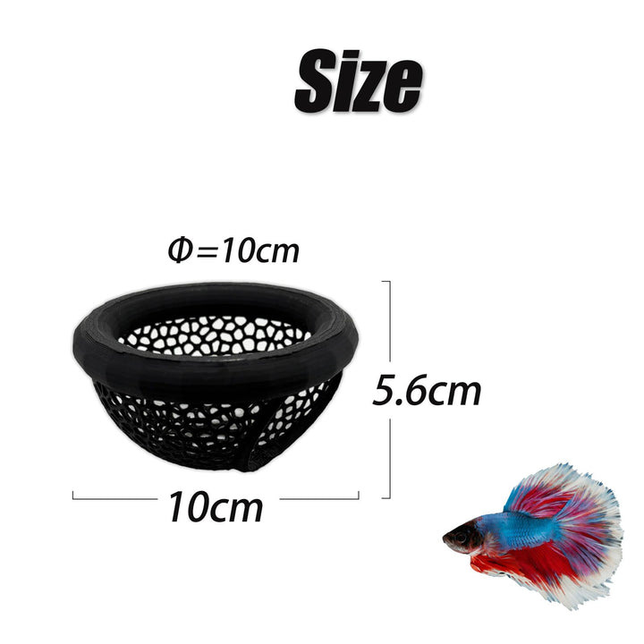 Aquarium Floating Betta Fish Skins, Betta or Shrimp Feeder, Cave and Hammock, Small Fish Feeding Rings, Aquarium Hiding Feeding Decorative Accessories (Black)