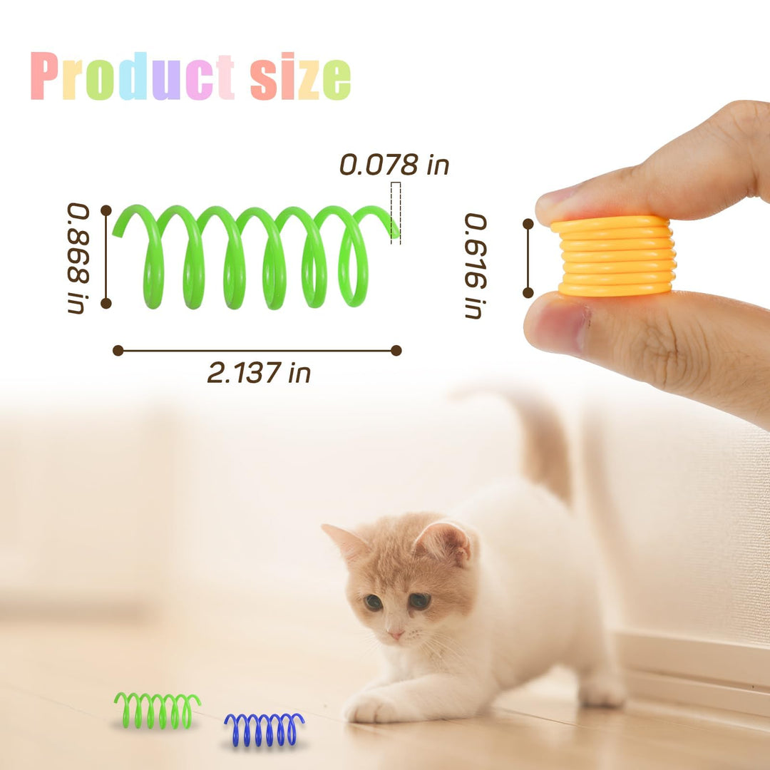 Andiker 12 Pcs Colorful Cat Spring Toys for Indoor Cats and Kittens