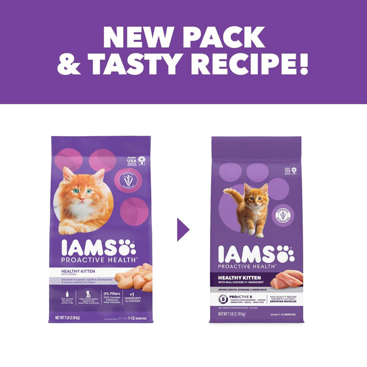 IAMS Proactive Health Healthy Kitten Dry Cat Food, Chicken, 7 lb