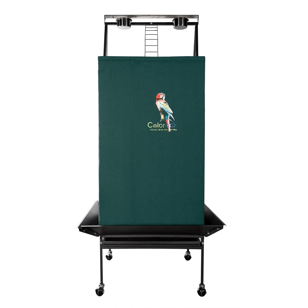 Colorday Good Night Bird Cage Cover for Large Bird Cage with Play Top (Patented), Green 68"