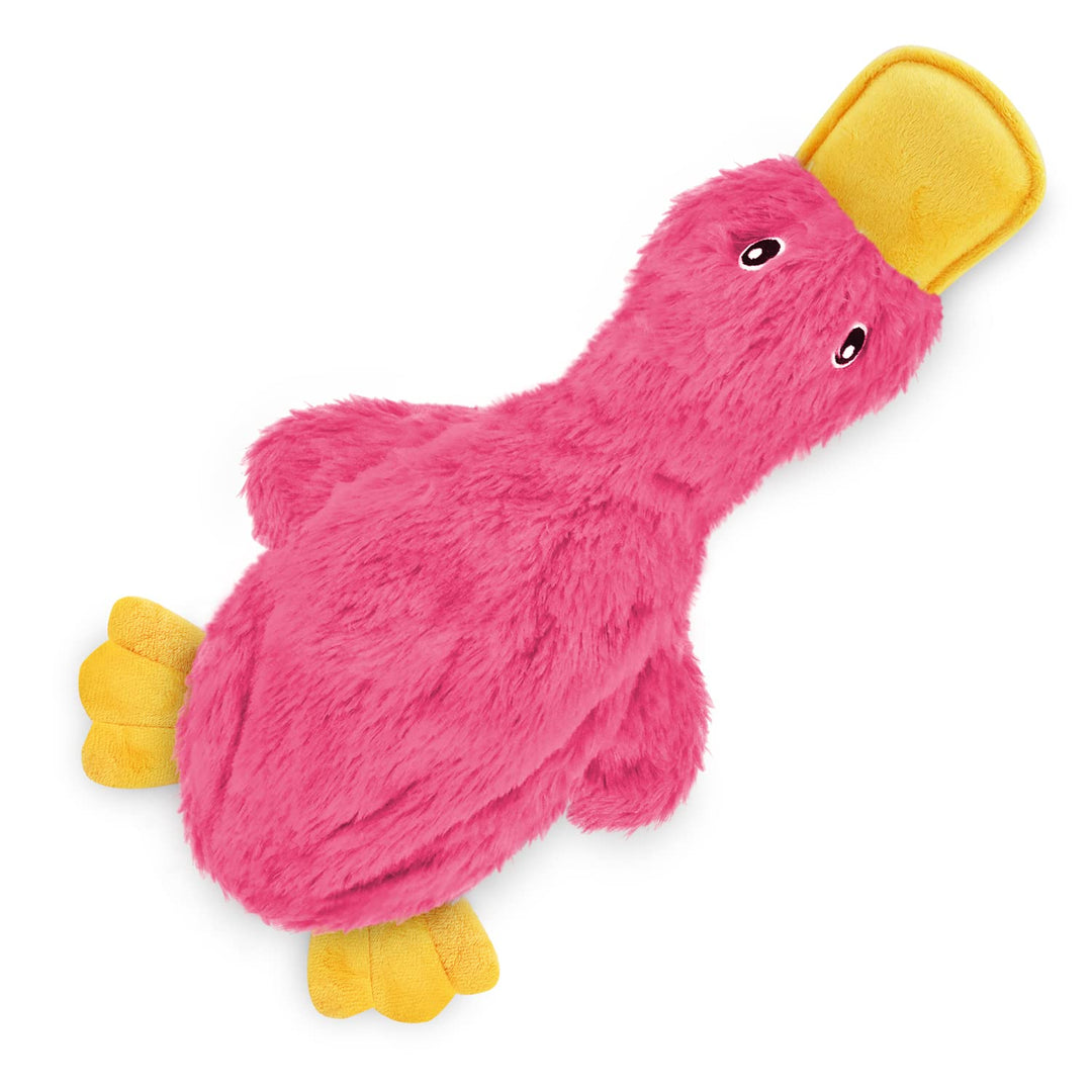 Best Pet Supplies Interactive Squeaky Dog Toy - Crinkle Duck, Pink
