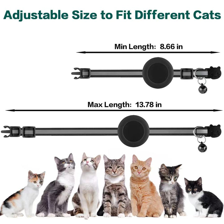 Dgerp Airtag Cat Collar Breakaway, Cat Collar with Air Tag Holder, Purple