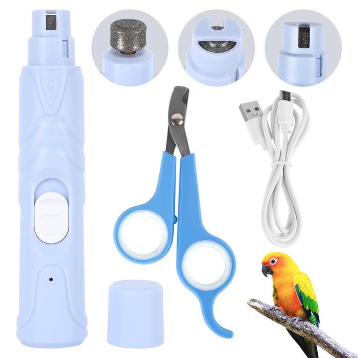 Anicuta Bird Nail Grinder with Nail Clippers and Nail File for Parrots