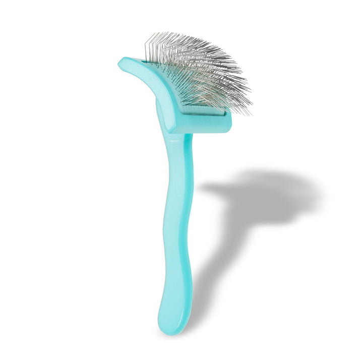 Chris Christensen Big G Dog Slicker Brush for Dogs (Goldendoodles, Labradoodles, Poodles), Groom Like a Professional, Fluff Detangle Style, Saves Time Energy, Teal, Medium