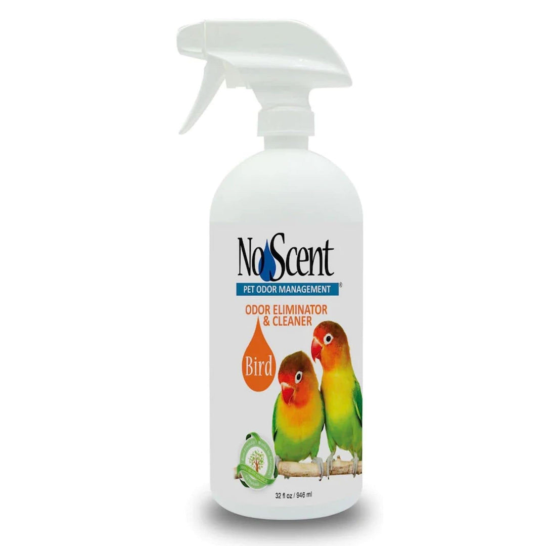 No Scent Bird Cage Cleaner Spray &amp; Pet Odor Management, Natural Aviary Freshener (32 Fl Oz / 946 mL)