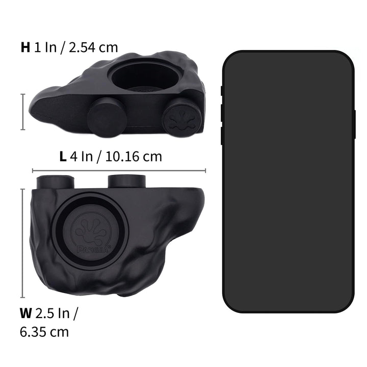 Pangea Silicone Gecko Feeding Ledge - Magnetic Mini Food Dish, Black