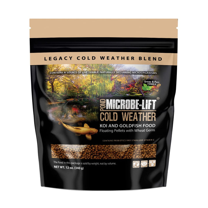 MICROBE-LIFT MLLWGSM Cold Weather Floating Fish Food Pellets with Wheat Germ for Ponds, Water Gardens, and Fountains, for Live Goldfish and Koi, 12 Ounces