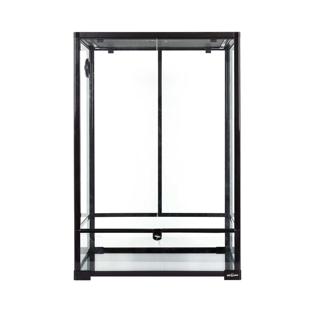 REPTI ZOO 24" x 18" x 36" Reptile Tall Glass Terrarium Rainforest Habitat Double Hinge Door with Screen Ventilation 67 Gallon Reptile Terrarium Easy Assembly