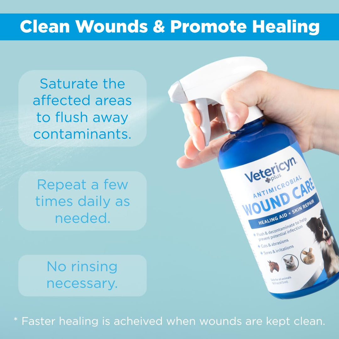 Vetericyn Plus Dog Wound Care Spray, Lick-Safe Wound &amp; Skin Care, 16 oz