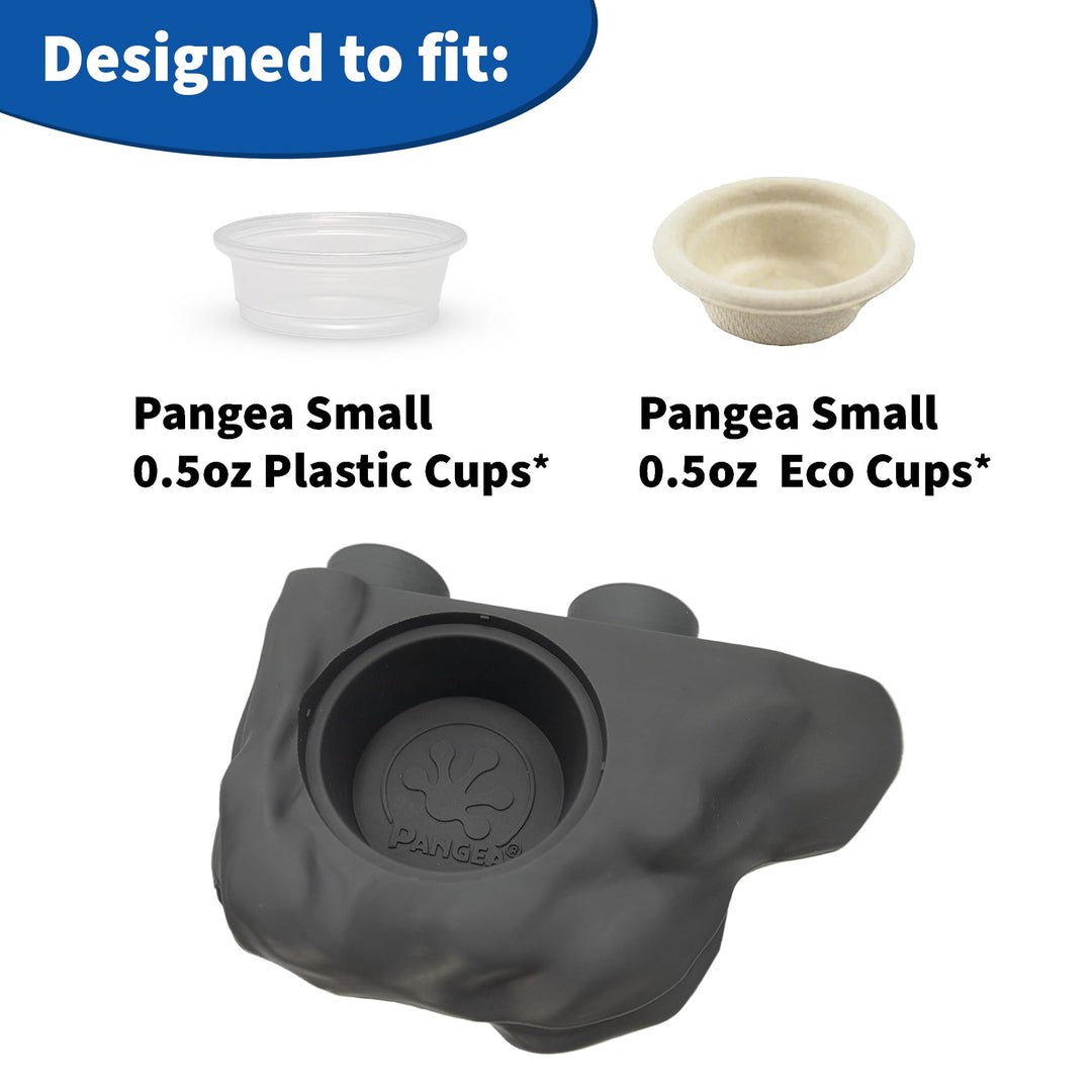 Pangea Silicone Gecko Feeding Ledge - Magnetic Mini Food Dish, Black