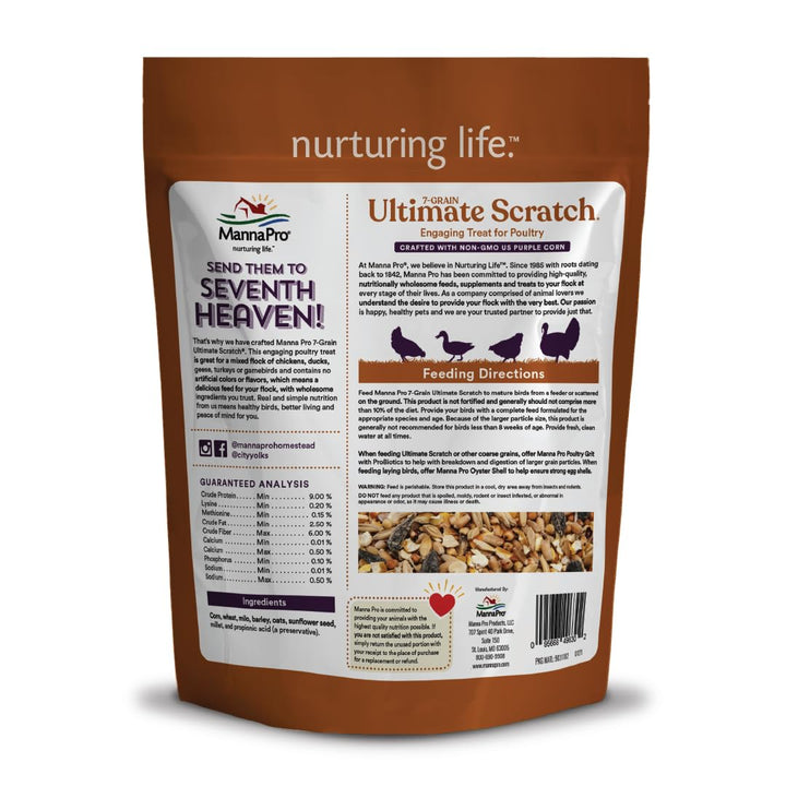 Manna Pro 7-Grain Ultimate Chicken Scratch Treat, Non-GMO, 10 lb Bag