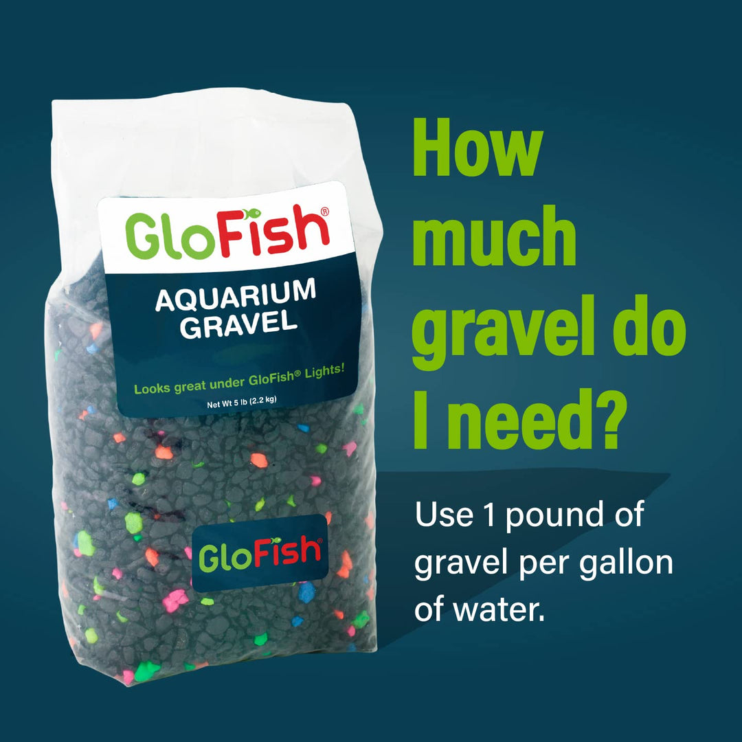 GloFish Aquarium Gravel, Black With Fluorescent Accents, 5 lbs