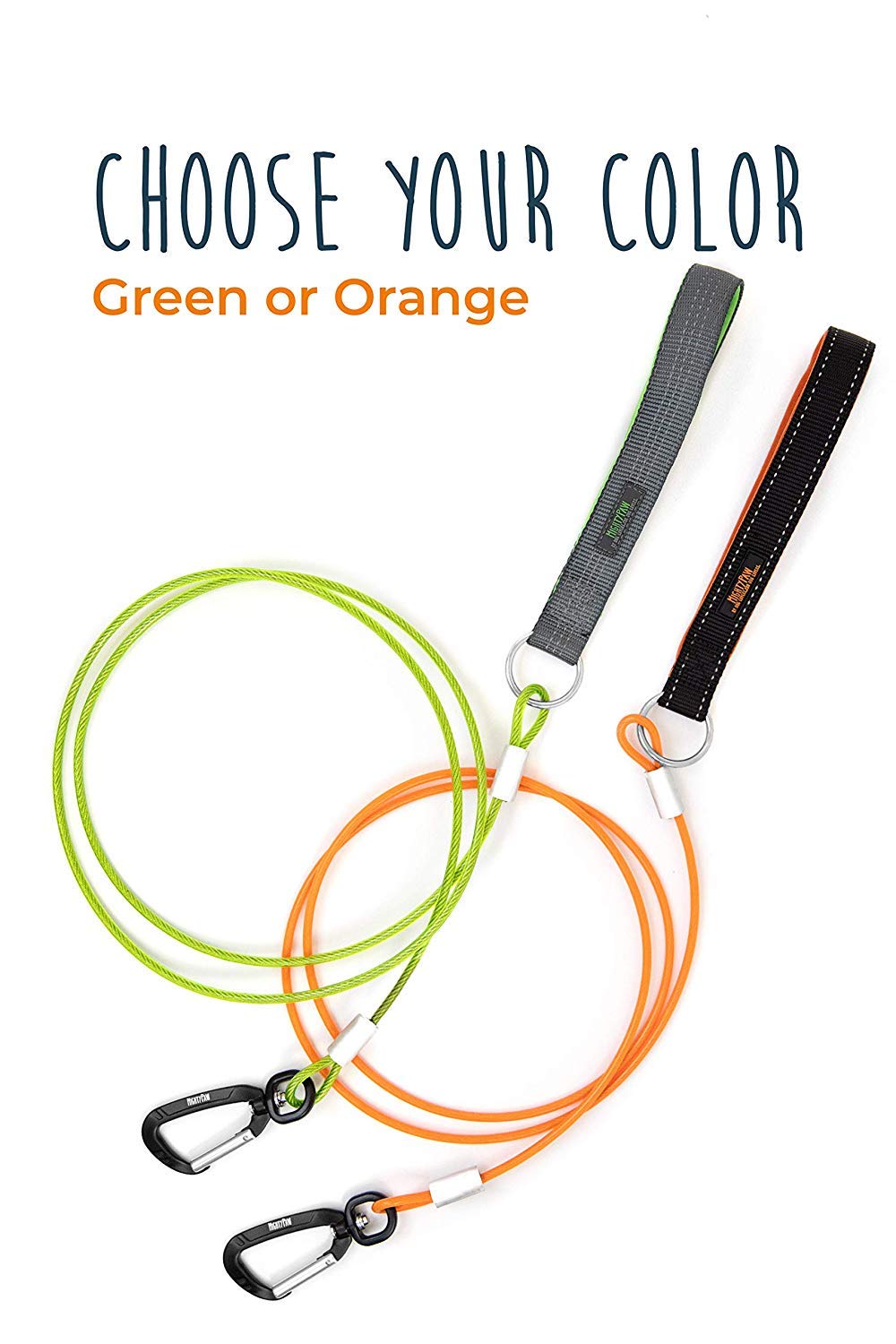 Mighty Paw Dog Leash - Anti Biting Pets Leashes - Chew Proof Metal Cable - Ideal for Large Dogs and Teething Puppies - Braided Cord with Padded Handle - Six Foot - Green