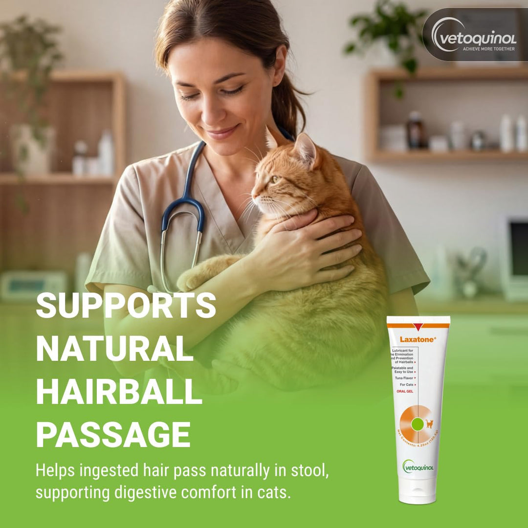 Vetoquinol Laxatone, Tuna Hairball Gel for Cats, 4.25 oz