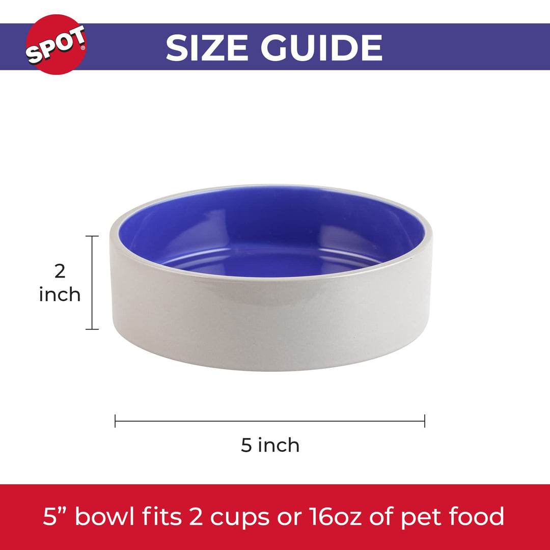 SPOT by Ethical Products – Ceramic Stoneware Pet Bowl for Cats and Small Dogs,Classic Heavy Duty Non Slip Ceramic Cat Dish Dog Bowls for Food and Water