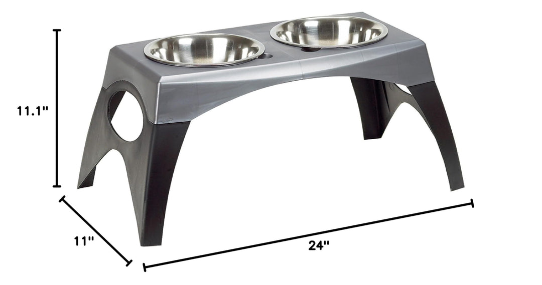 Coastal Pet - Maslow - Elevated Feeder - Single Pack, Grey and Black, Large