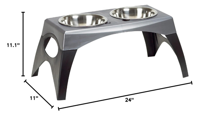 Coastal Pet - Maslow - Elevated Feeder - Single Pack, Grey and Black, Large