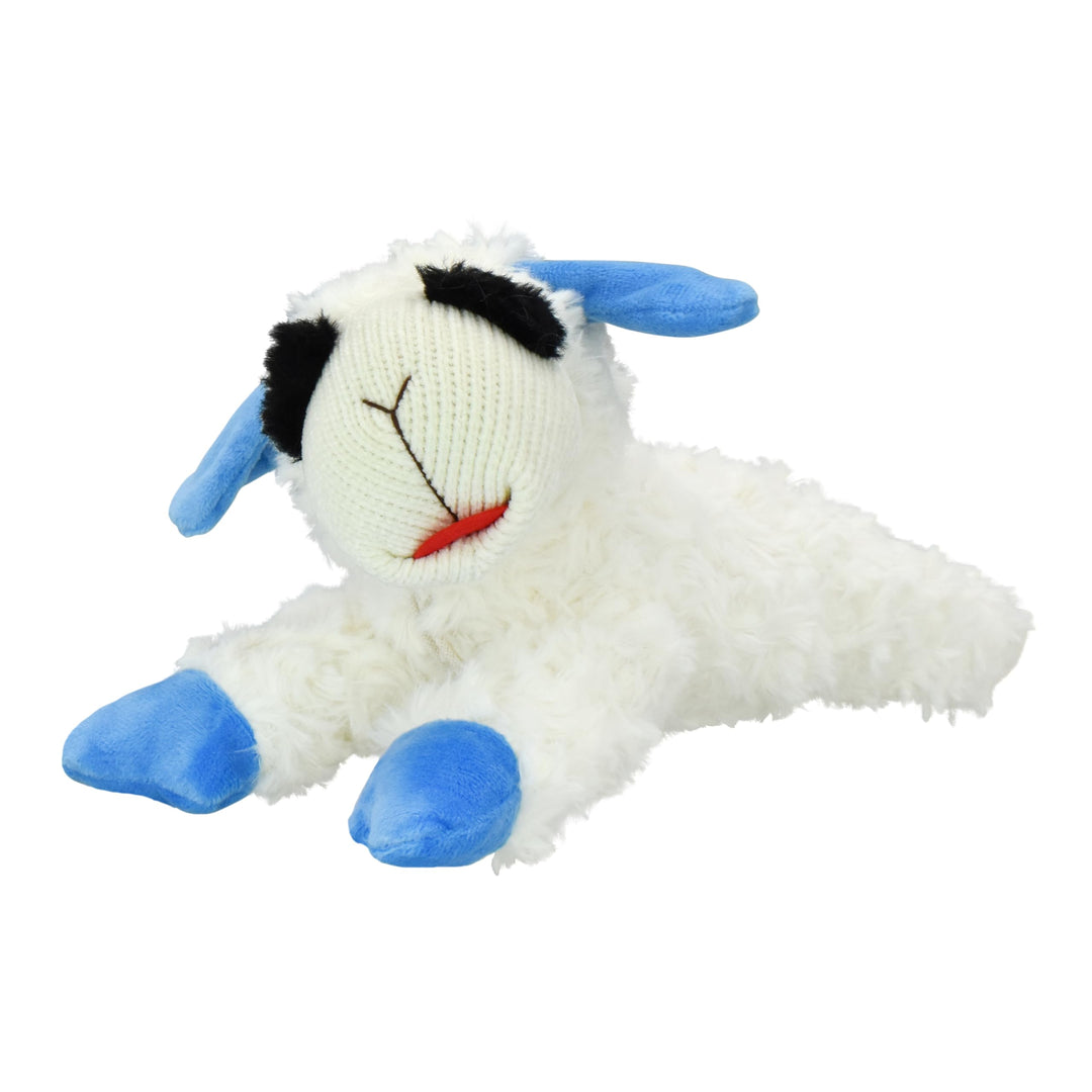 Multipet Lamb Chop Dog Plush Toy - Durable Lining - 10.5" - Blue Paws