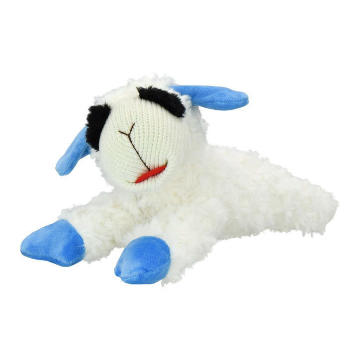 Multipet Lamb Chop Dog Plush Toy - Durable Lining - 10.5" - Blue Paws