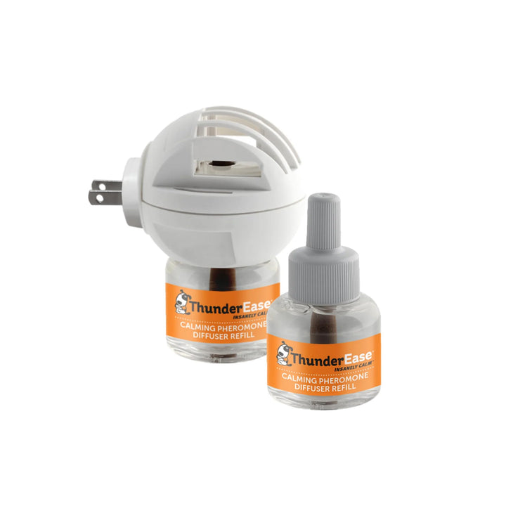 ThunderEase Dog Calming Pheromone Diffuser Kit | Powered by ADAPTIL | Vet Recommended to Relieve Separation Anxiety, Stress Barking and Chewing, and the Fear of Fireworks and Thunderstorms (60 Day Sup