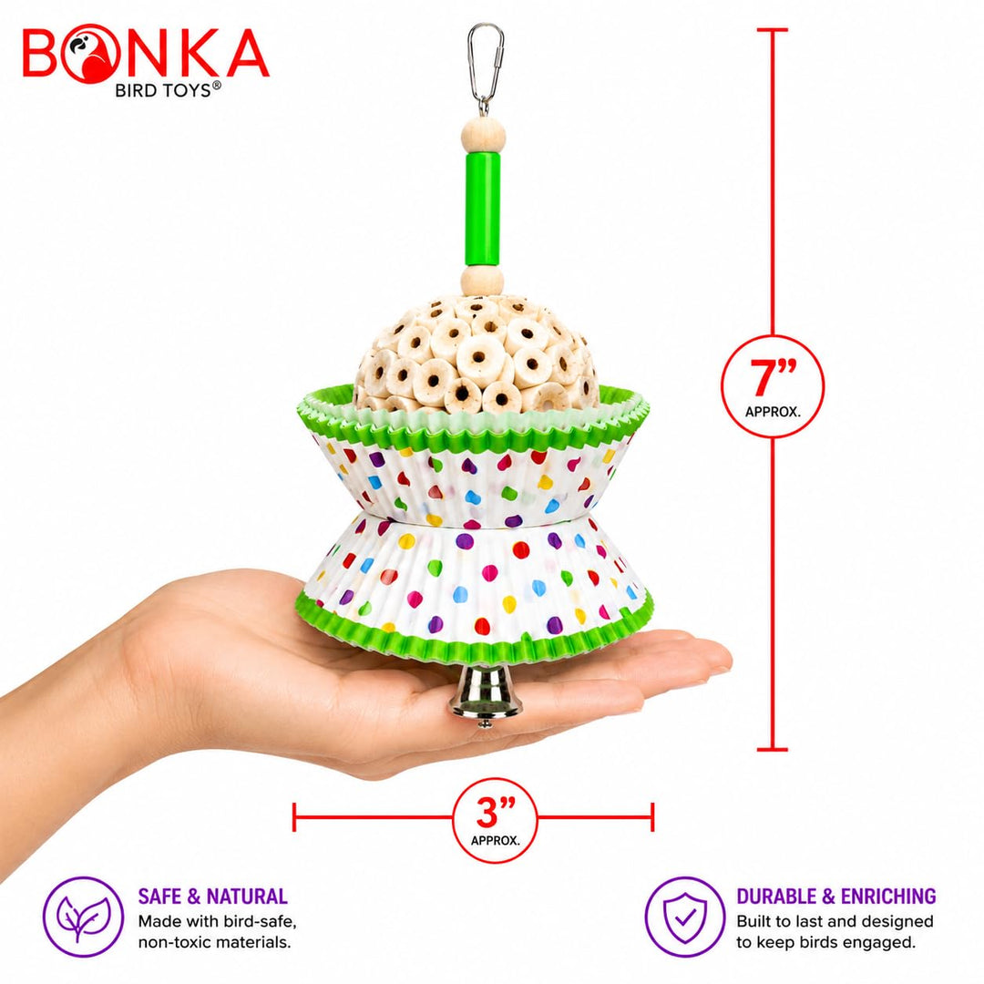 Bonka Bird Toys 1925 Cake Natural Sola Shred Forage Chew Treat Parrot Parrotlet Budgie Cockatiel Parakeets and Other Similar Birds