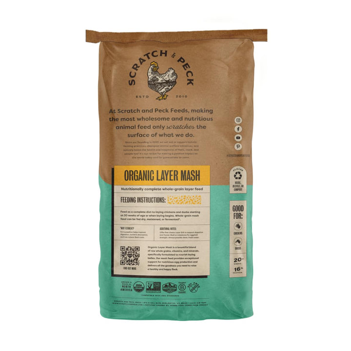 Scratch and Peck Feeds | Layer Mash for Chickens &amp; Ducks | 25 lb Bag