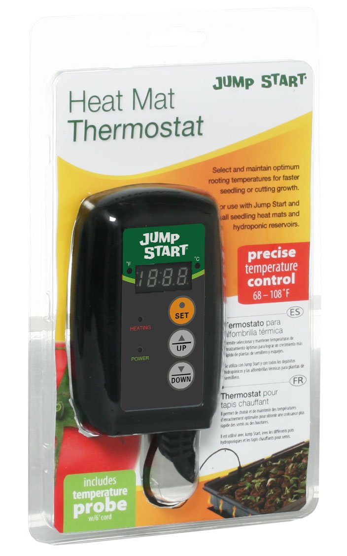 JumpStart Digital Thermostat Controller for Heat Mats, 6 Ft Cord, MTPRTC