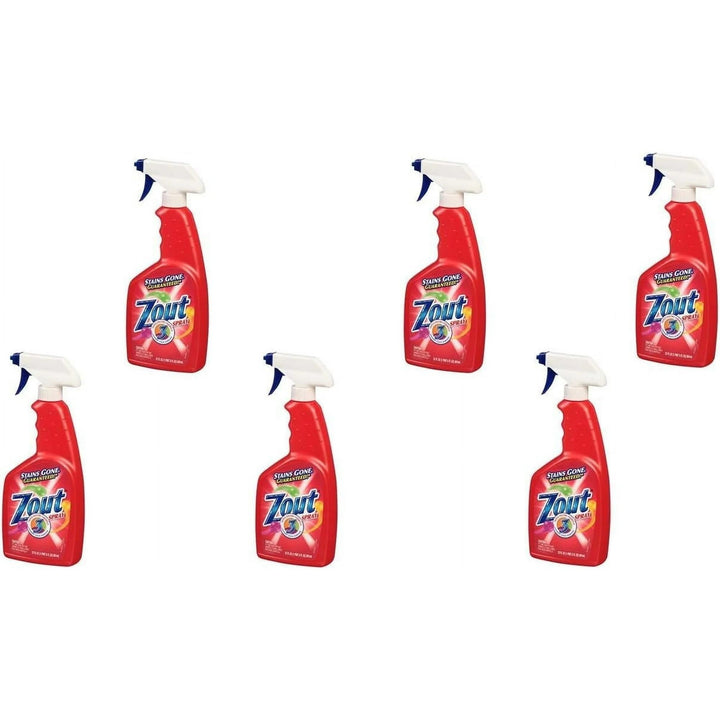 Zout Triple Enzyme Formula Laundry Stain Remover Spray, 22 Ounce - Pack of 6
