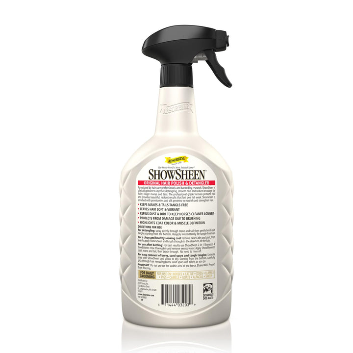 Absorbine ShowSheen Hair Polish &amp; Detangler, 32 fl oz Quart Spray Bottle