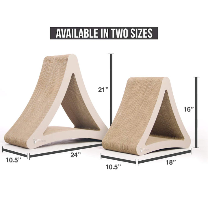 PetFusion 3-Sided Vertical Scratch Play &amp; Perch Cat Scratching Post, 24" x 10.5" x 21.1", Multiple Angle Cat Scratching Pad; 6 Usable Sides, 100% Recyclable Cardboard Lounge