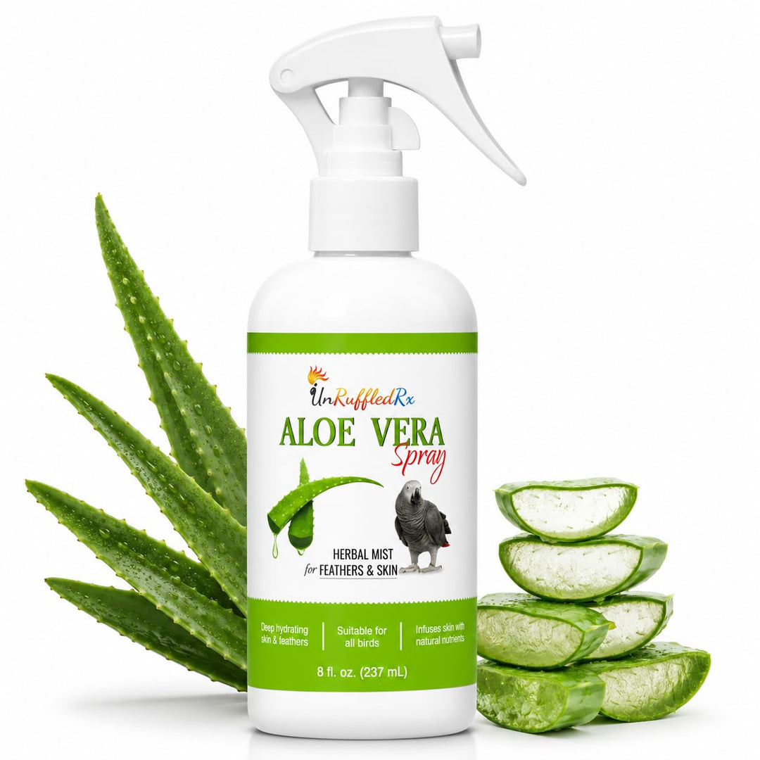 UnRuffledRx Aloe Vera Bird Spray, 8 oz | Bird Bath + Feather Care Mist