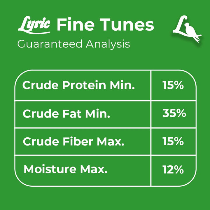 Lyric Fine Tunes Wild Bird Seed Mix - No Waste Bird Food Mix - Attracts Bluebirds, Finches, Chickadees &amp; More - Seed for Outside Feeders - 15 lb Bag