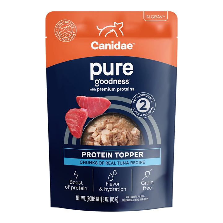 CANIDAE PURE Goodness Protein Topper for Dogs Tuna Chunks in Gravy, 12ea/3 oz