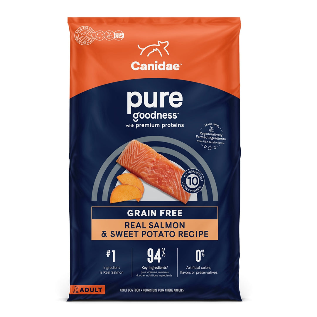 CANIDAE PURE Farm To Bowl GrainFree LID Dry Dog Food Salmon  Sweet Potato, 1ea/12 lb