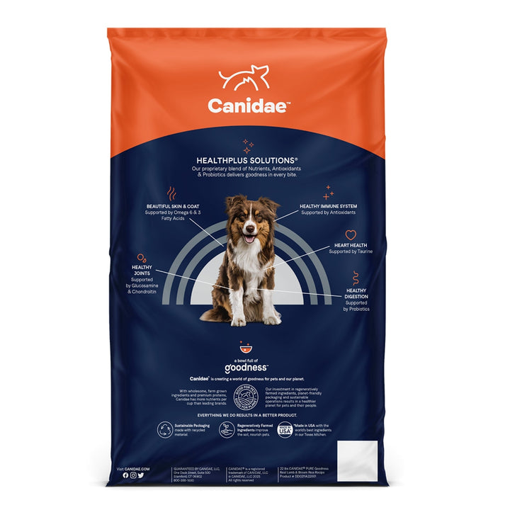 CANIDAE PURE Farm To Bowl GrainFree LID Dry Dog Food Lamb  Sweet Potato, 1ea/22 lb