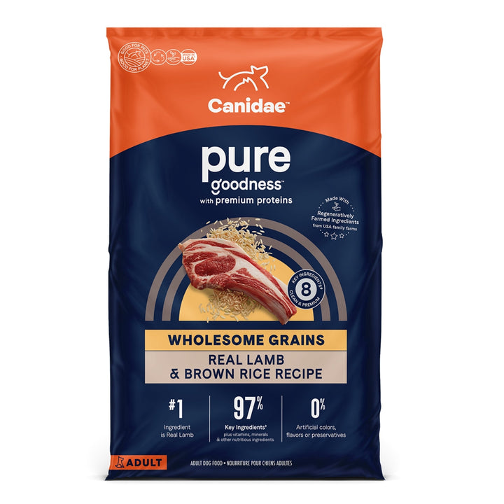 CANIDAE PURE Farm To Bowl GrainFree LID Dry Dog Food Lamb  Sweet Potato, 1ea/22 lb