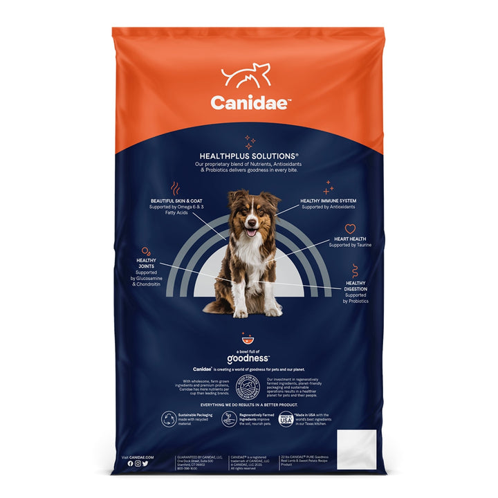 CANIDAE PURE Goodness Grain-Free LID Dry Dog Food Lamb & Pea 12lb