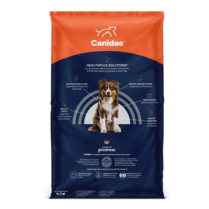 CANIDAE PURE Farm To Bowl GrainFree LID Dry Dog Food Chicken, Lentil  Pea, 1ea/4 lb