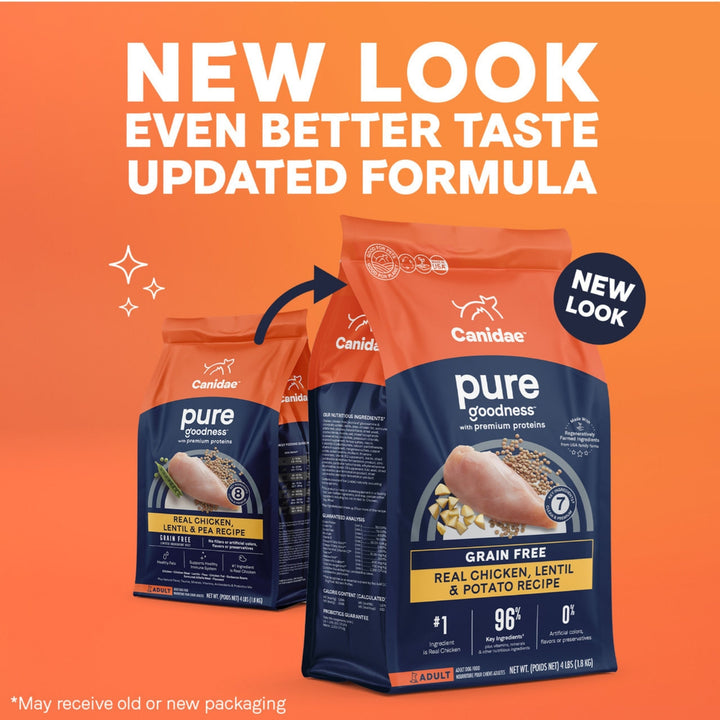 CANIDAE PURE Farm To Bowl GrainFree LID Dry Dog Food Chicken, Lentil  Pea, 1ea/22 lb