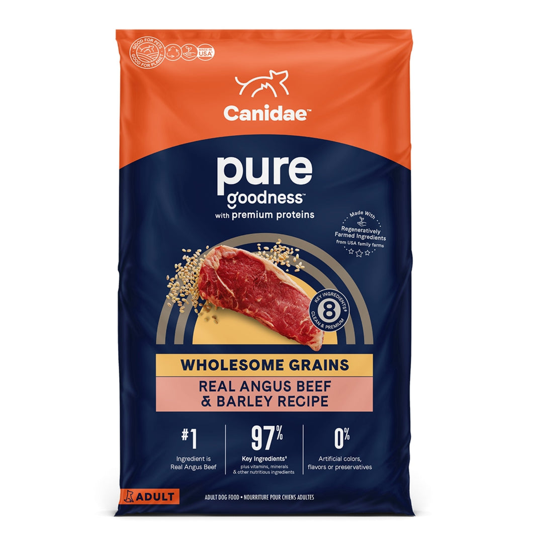 CANIDAE PURE Farm To Bowl  w/Wholesome Grains Dry Dog Food Beef  Barley, 1ea/4 lb