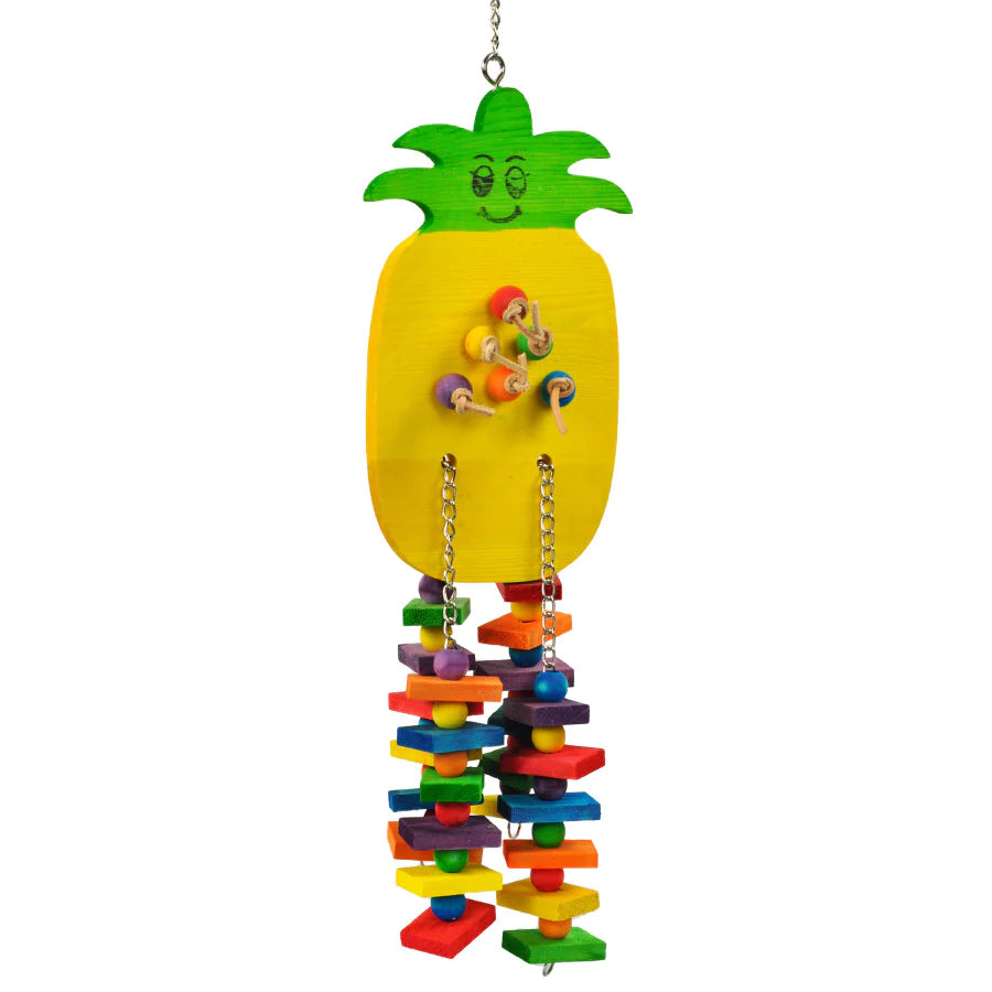 A & E Cages Happy Beaks Pineapple Bird Toy 1ea/LG-